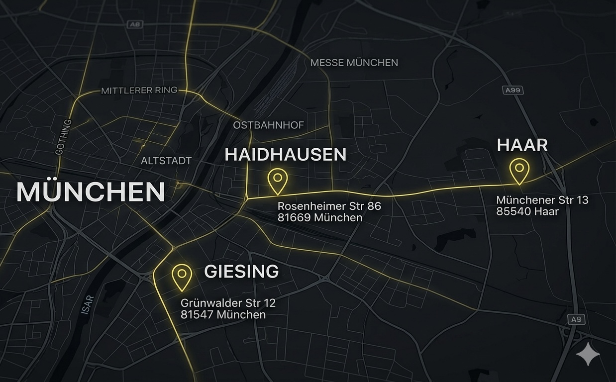 Peters Fahrschule – 3 Standorte München: Haidhausen, Giesing, Haar (Karte)